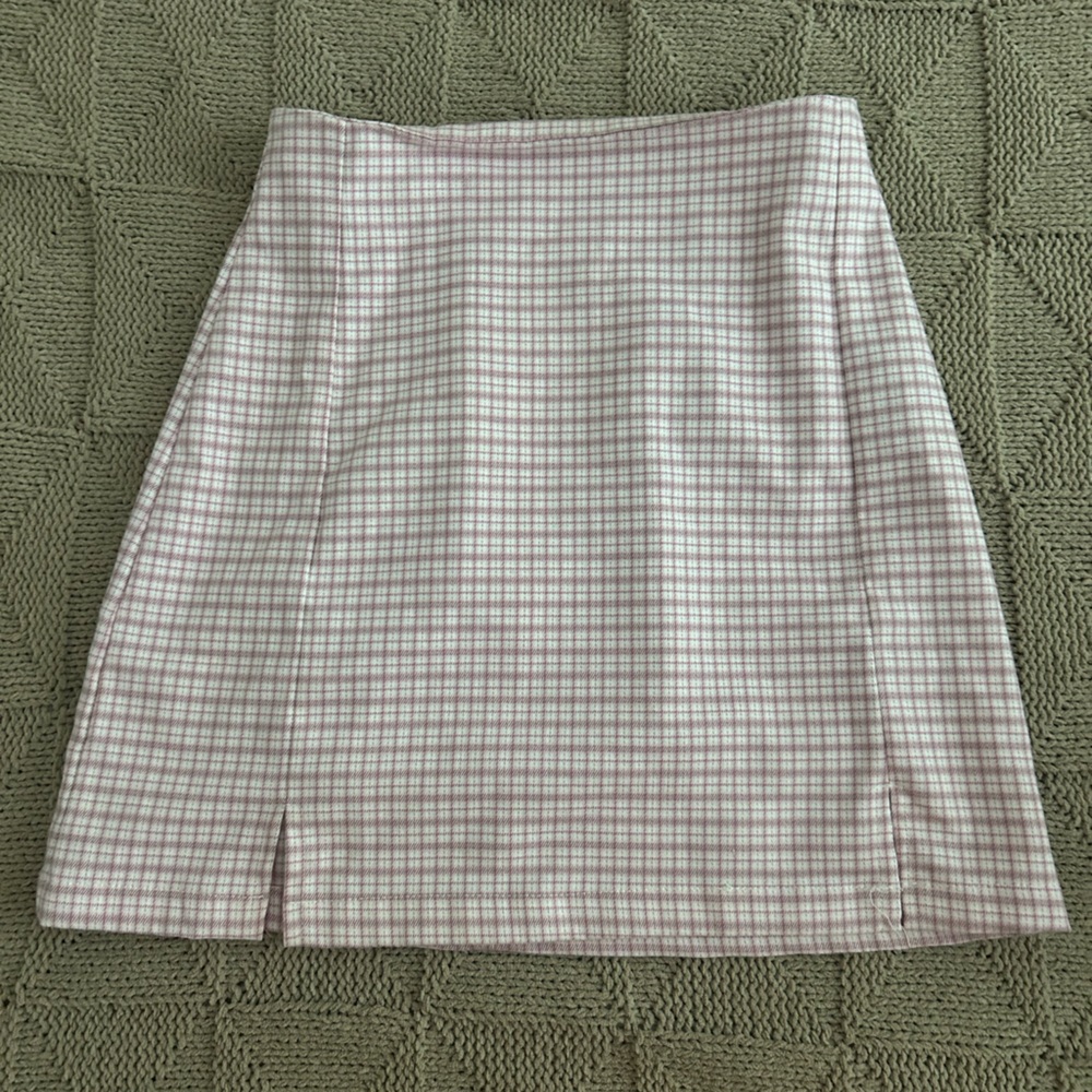 John galt pink plaid skirt